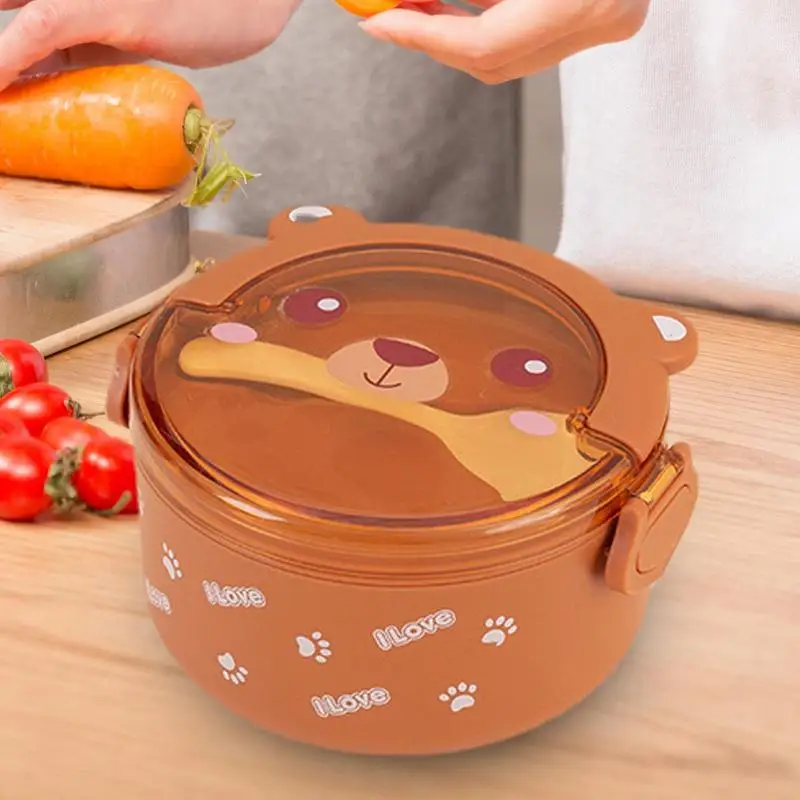 Lunch Box Containers Cartoon Leak Proof Thermal Bento Box Set Portable Large Capacity Bento Design Food Container Stackable