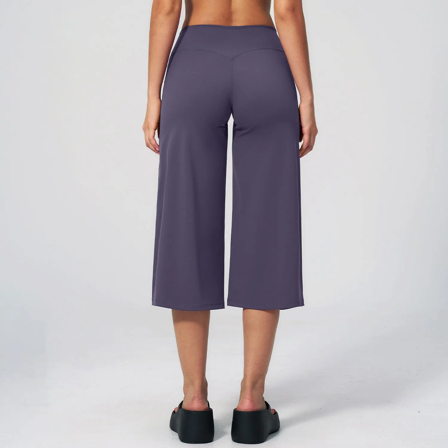 Women Yoga Capri Pants Tummy Control High Waist Quick Dry Loose Fit Fitness Pants Gym Clothes Sports Wide-leg Trousers
