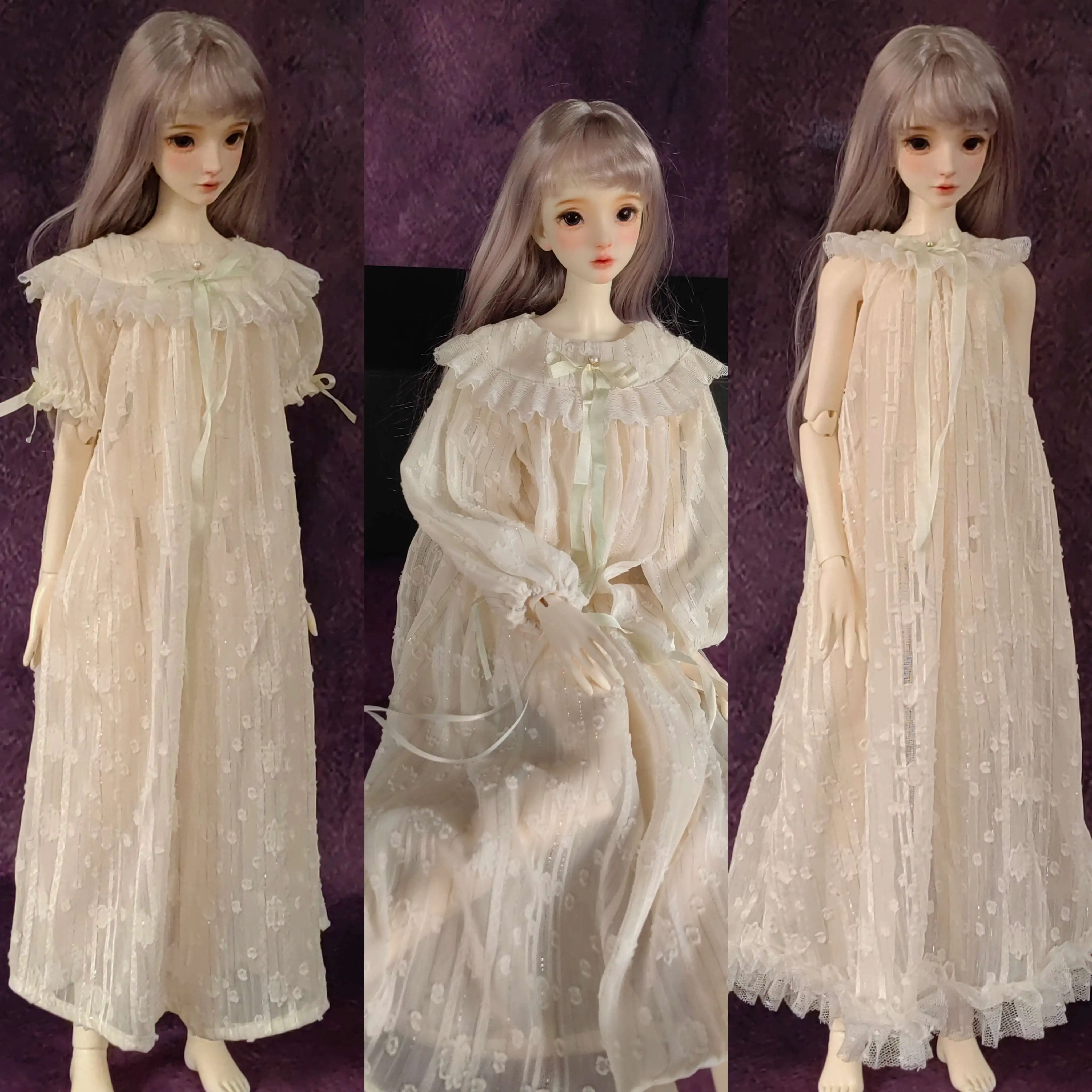 

Белая шифоновая кружевная ночная рубашка для куклы BJD, одежда 1/3 1/4 W526