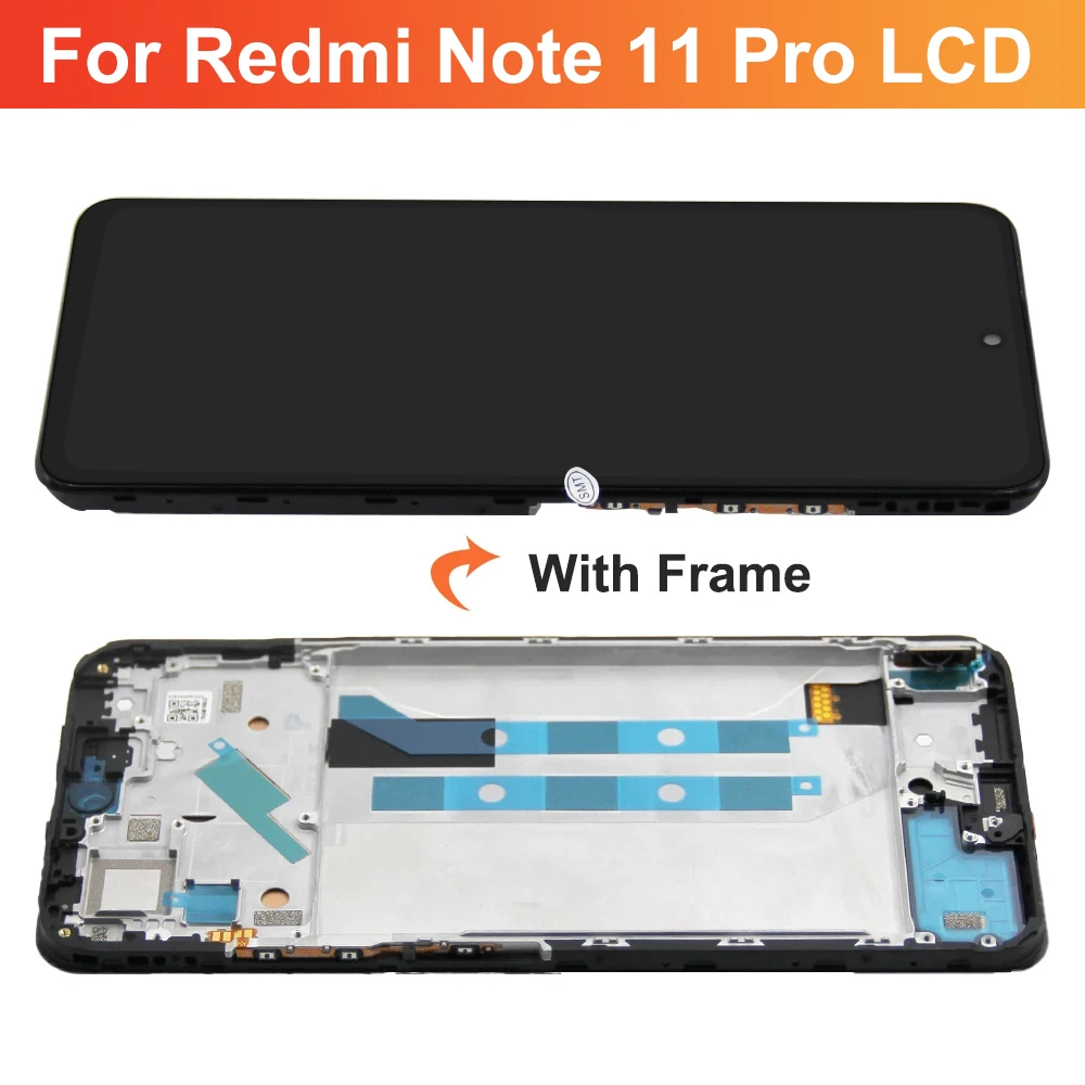 Screen for Xiaomi Redmi Note 11 Pro 2201116TG 2201116TI Lcd Display Digital Touch Screen with Frame for Redmi Note 11 Pro 5G