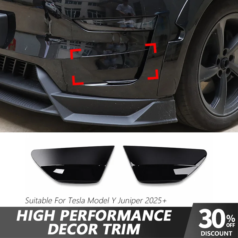 For Tesla Model Y Juniper 2025+ Performance Style Front Bumper Air Vent Trim Cover Glossy Black – Exterior Tuning Accessories