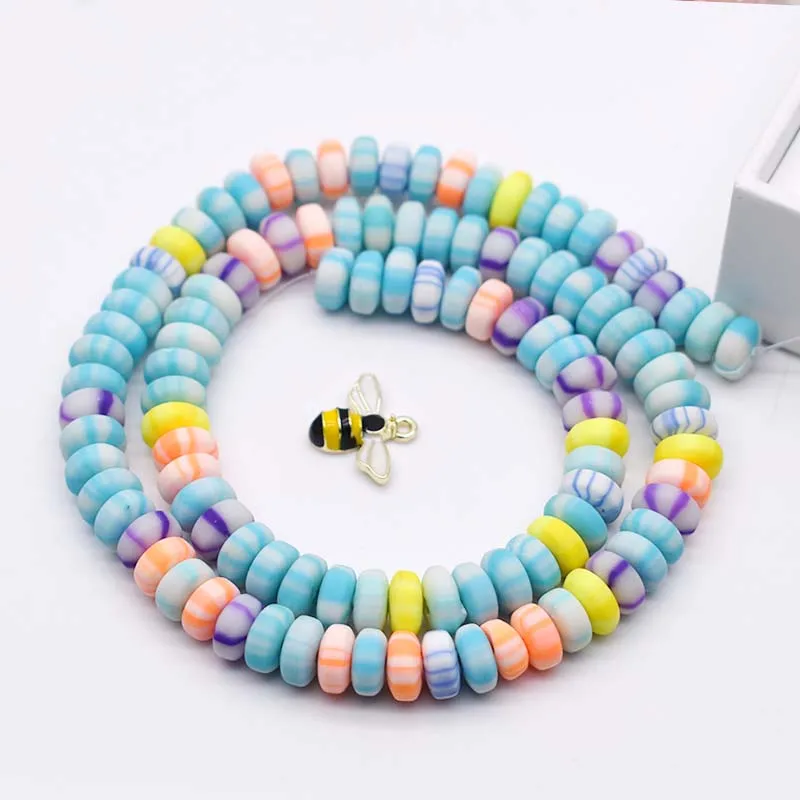 New Color 6mm Aprrox 95pcs Polymer Clay Beads Round Colorful Seed Loose Spacer Beads For Jewelry Making DIY