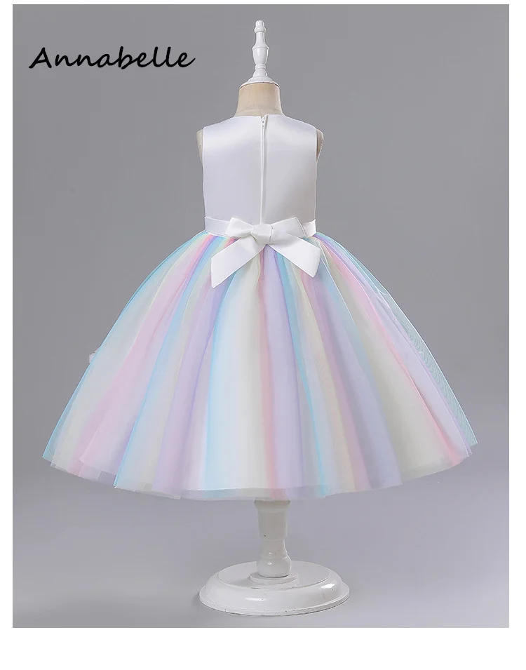 Annabelle Flower Girl Dress Ball Gown Kids Birthday Party Wedding Party Gown manica corta Puffy abiti di lusso per Kids2024