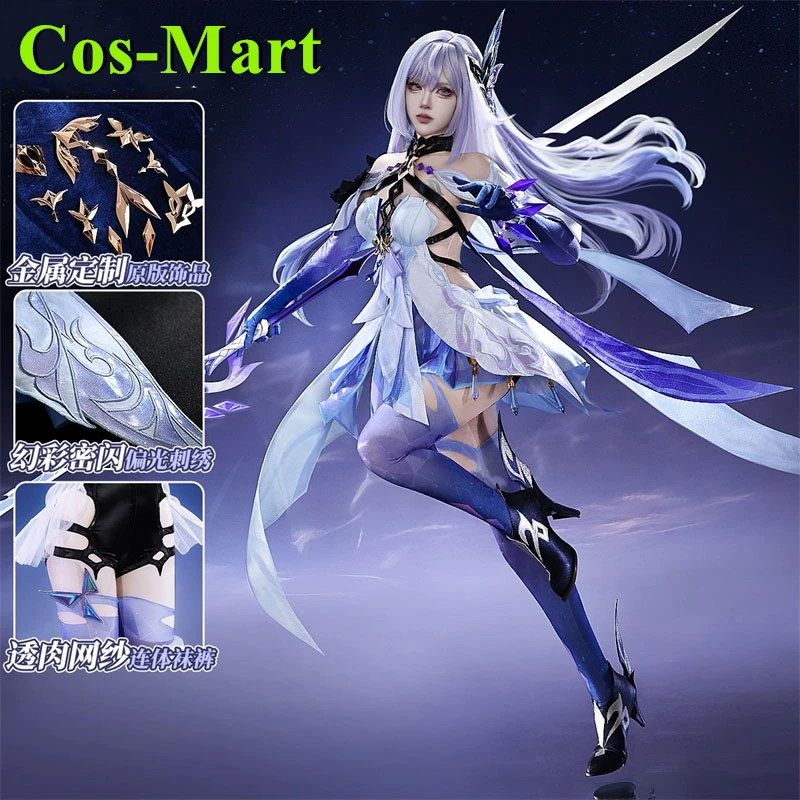 

Cos-Mart Genshin Impact Skirk Cosplay Costume Dress Sweet Elegant Combat Uniforms Activity Party Role Play Clothing Game