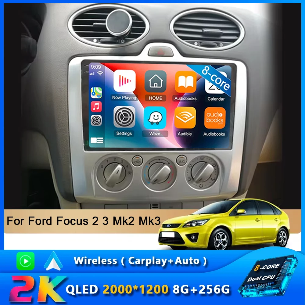 

Автомагнитола на Android 14 для Ford Focus 2 3 Mk2 Mk3 2004 2005-2011, мультимедийный плеер с навигацией, GPS, 2DIN, Carplay, стерео, DVD