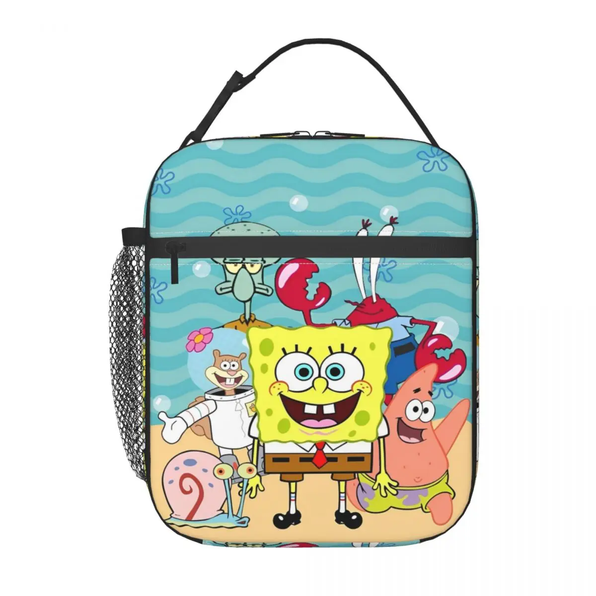 SpongeBobed Children Kids Cartoon Insulated Lunch Bag For Outdoor anime Food Storage Bag Portable Thermal Cooler Bento Box