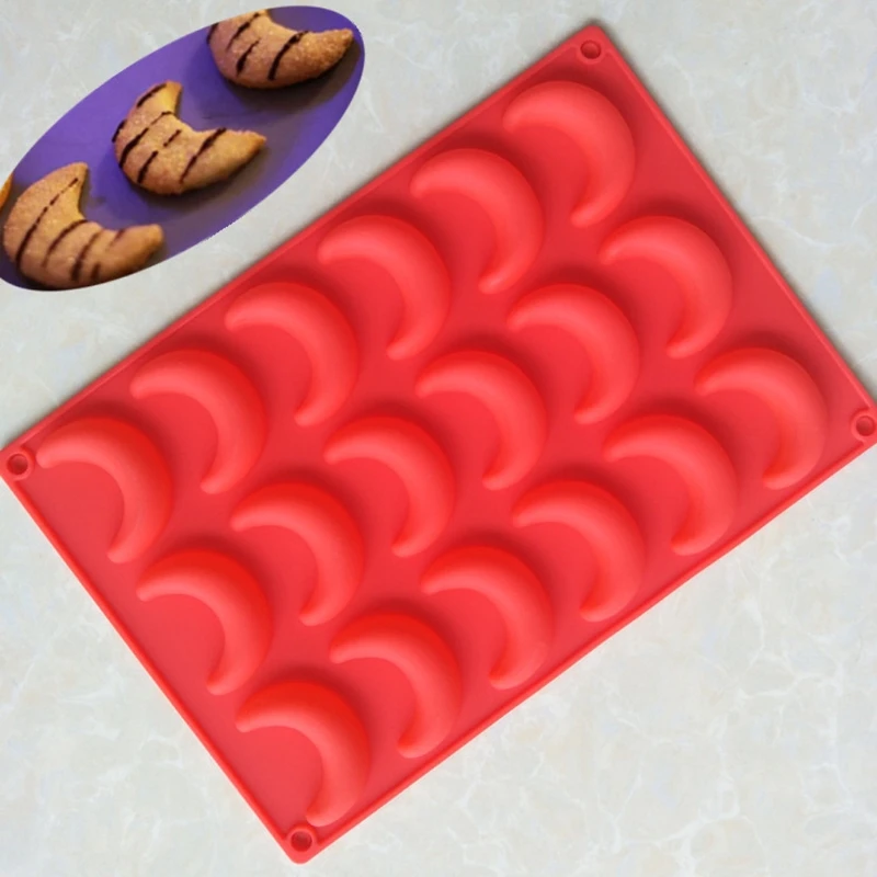 2 Pack Moon Tray Silicone Mold Chocolate Candy Wax Crayon Mold Moon Pendant Resin Casting Molds