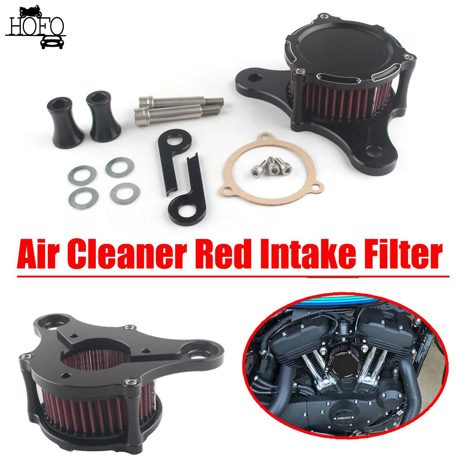 

Motorcycle Air Cleaner Filter Intake Filter Kit System For Harley Dyna FXDLS Softail Touring Trike FLSTNSE FLSTSE FXSBSE