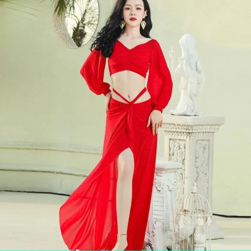 vestito personalizzato per la pratica della danza del ventre nuovo vestito da corte francese maglia sexy costume di gruppo di danza orientale costume da ballerina del ventre