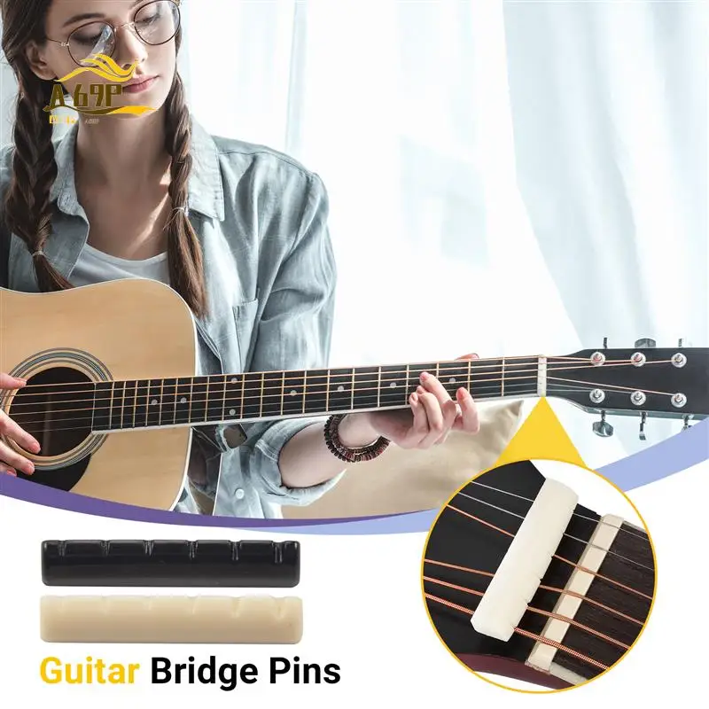 A69P-Guitar Bridge Pins Puller Pulling Remover Extractor Tool With 2 Pack Guitar Saddle Nut And 12 Pack Guitar Bridge Pins