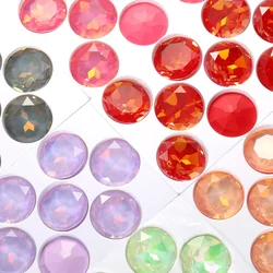 27mm 1201 Round Fancy Stones Glitter Mocha Color Diy Craft Supplies Pointback Glass Rhinestones For Sewing Crystal Strass