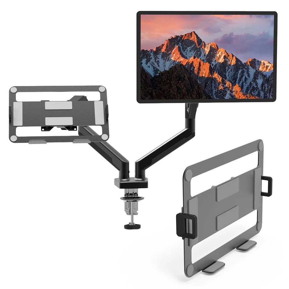 Dual Monitor Stand for 13-32 inches Screens Adjustable Grommet Mounting Base Holds Up To 19.8lbs Expandable Display Bracket