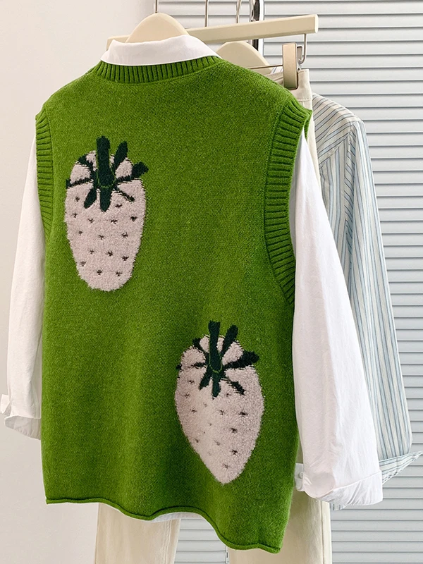 프리 코리안 슬레 라운드 네 풀오버 자수 스웨터 가을 겨울 신상 여성 패션 의류