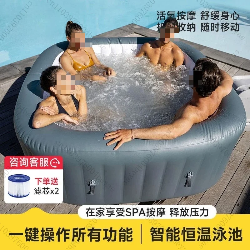 Inflatable bathtub Outdoor hot spring bath Inflatable heated swimming pool Bathing bucket Household