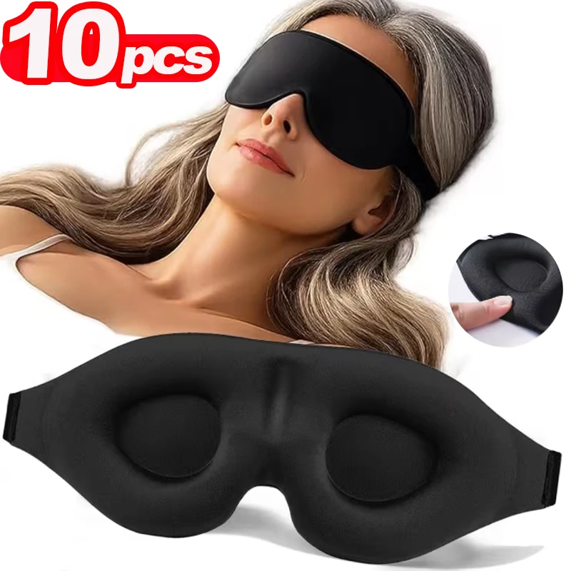 1-10pcs Eye Mask for Sleeping 3D Contoured Cup Blindfold Concave Molded Night Sleep Mask Block Out Light with Women Men