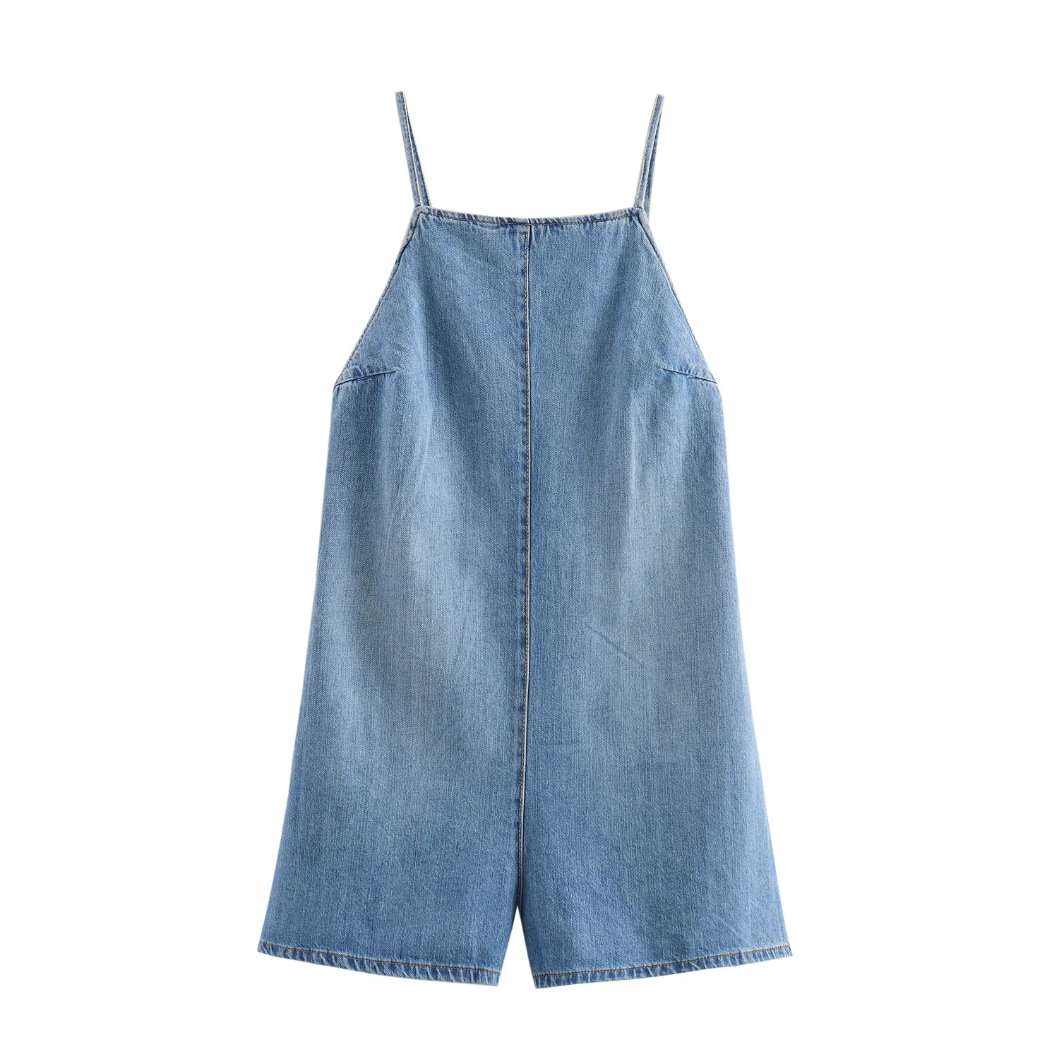 Women's summer sexy jumpsuit 2024 fashion solid color denim suspenders backless women's elegant street overalls jumpsuit 