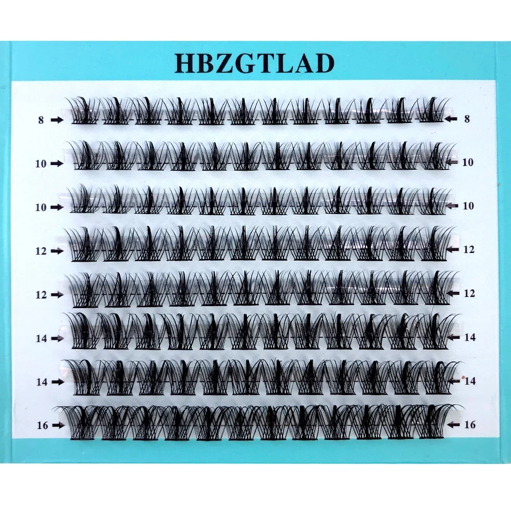 Mischen Sie 3D Fluffy Single Cluster Falsche Wimpern, vorgefertigte Volumenfächer, einzelne Wimpern, segmentierte natürliche gefälschte Wimpern für die Augenverlängerung