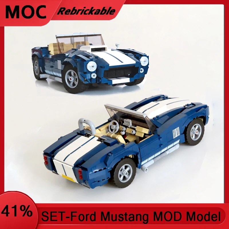 

1031 шт. MOC Creators Expert 10265 Cobra Roadster AC Cobra Shelby Cobra Набор строительных блоков DIY Образовательные кирпичи Игрушки Подарки