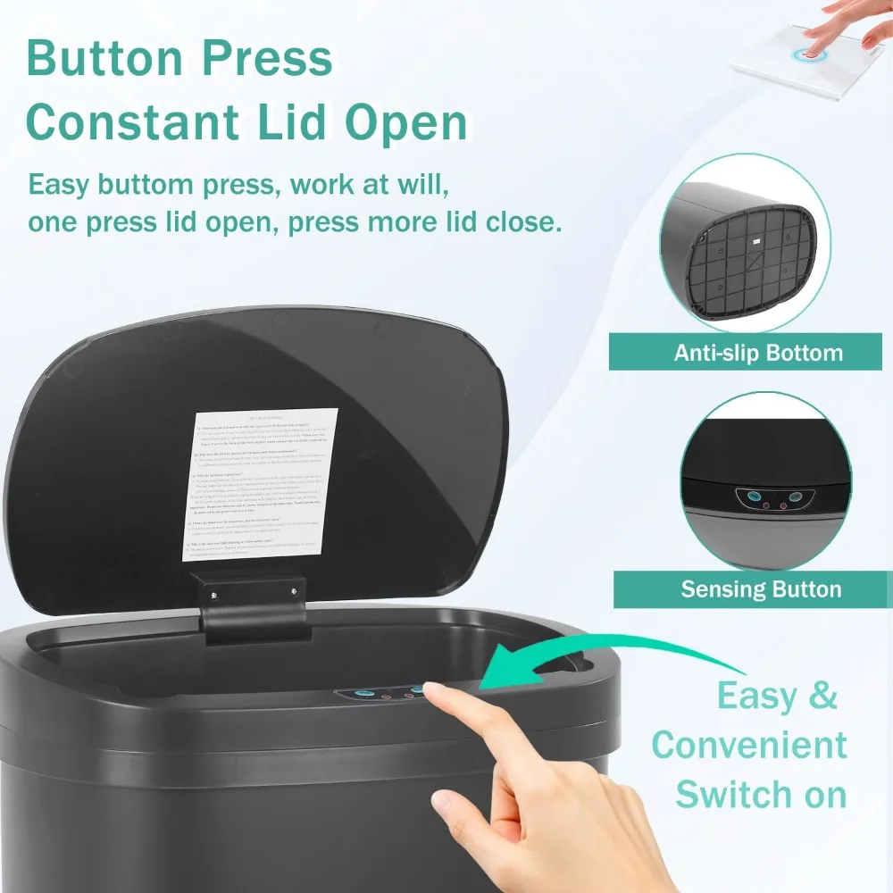自動非接触式50リットル/13ガロンステンレス製大容量キッチンゴミ箱