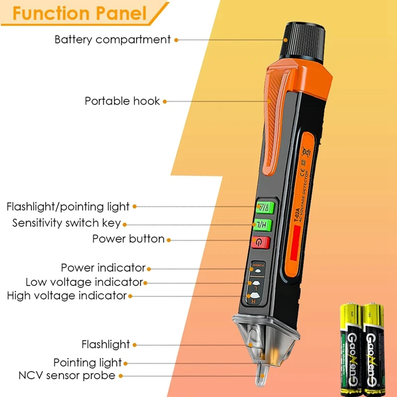 Non-Contact Voltage Test Pen - Dual Range AC Voltage Tester 12V/48V-1000V, Real Time/Empty Line Circuit Detection Tester