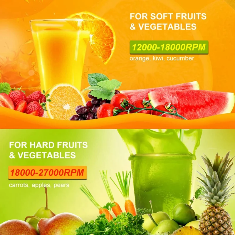 เครื่องคั้นน้ำผลไม้800W สำหรับสกัดผลไม้ทั้งเครื่องแยกน้ำผลไม้ใช้ในครัวเรือนมีความเร็ว3ระดับปลั๊ก EU ป้องกันการหยด