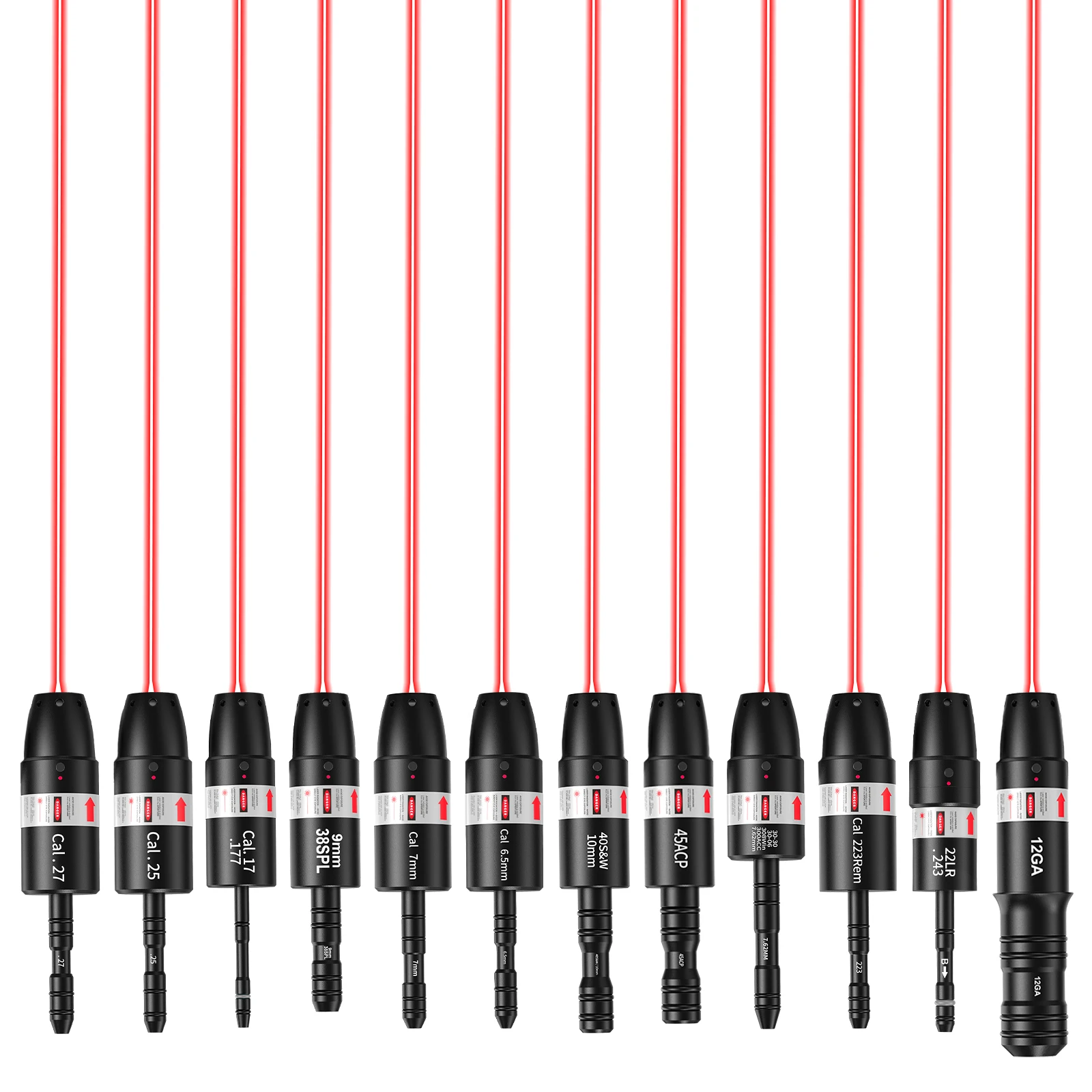 

Лазерный тренажер 9 мм 38SPL/12GA/22LR.243/40S&W 10 мм/45ACP/канальный, 7 мм, двухрежимный (красный/зеленый), характеристики статической калибровки и блокировки целей.