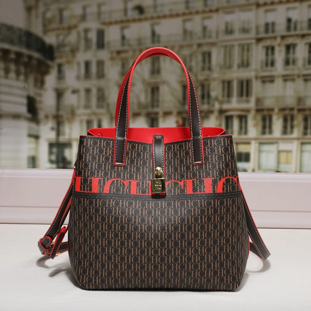 

Сумка-ведро CH Luxury с принтом, выпуск 2025 года, с металлическим замком, для повседневного использования, как сумка на плечо и в руке, для женщин