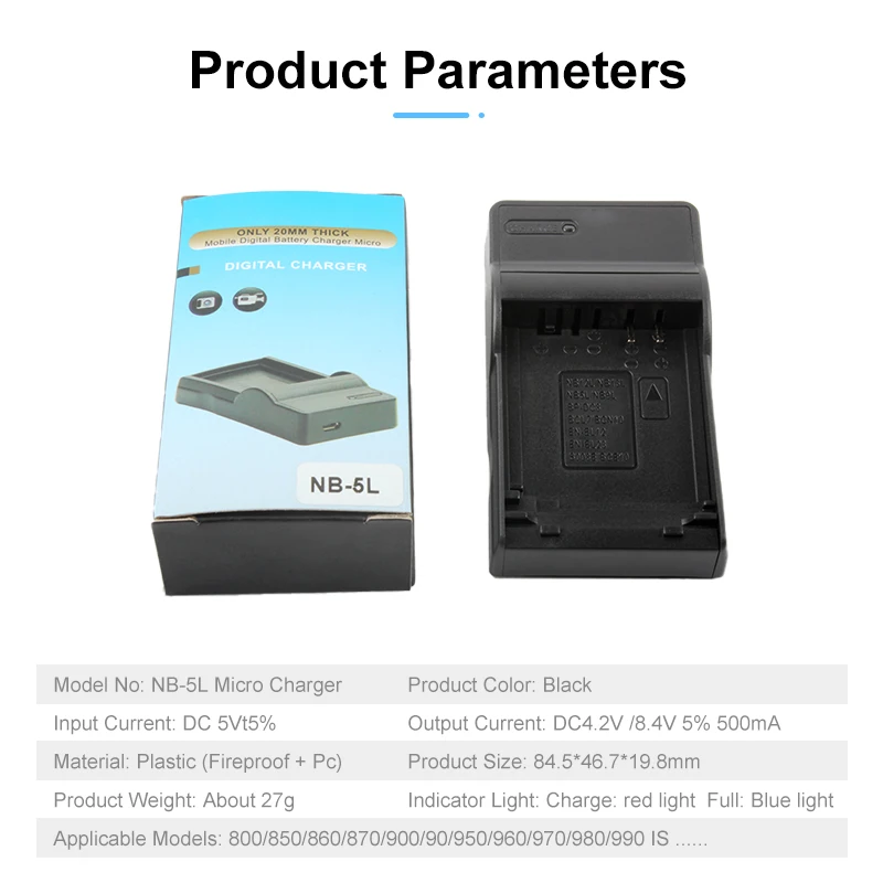 NB-5L Battery USB Charger for CANON IXY Digital 90 800 850 900 980 980IS 1000 1000IS SD700 IS SD700IS SD790 SD790IS SD850 SD850