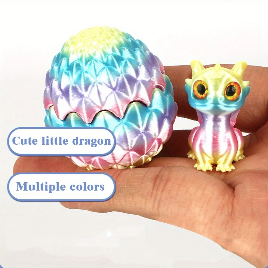 3D Printed Multi-Color Dinosaur Egg Set with Flip Lid - Unique Creative Desktop Decoration Gift Idea