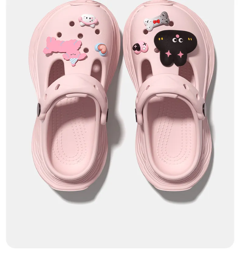 SHAJI Sommer Modische Rutschfeste Clogs für Damen, 2026 Neue Rosa Plateau-Slides Lässige Outdoor-Kleidungs-passende Schuhe – Detail 9