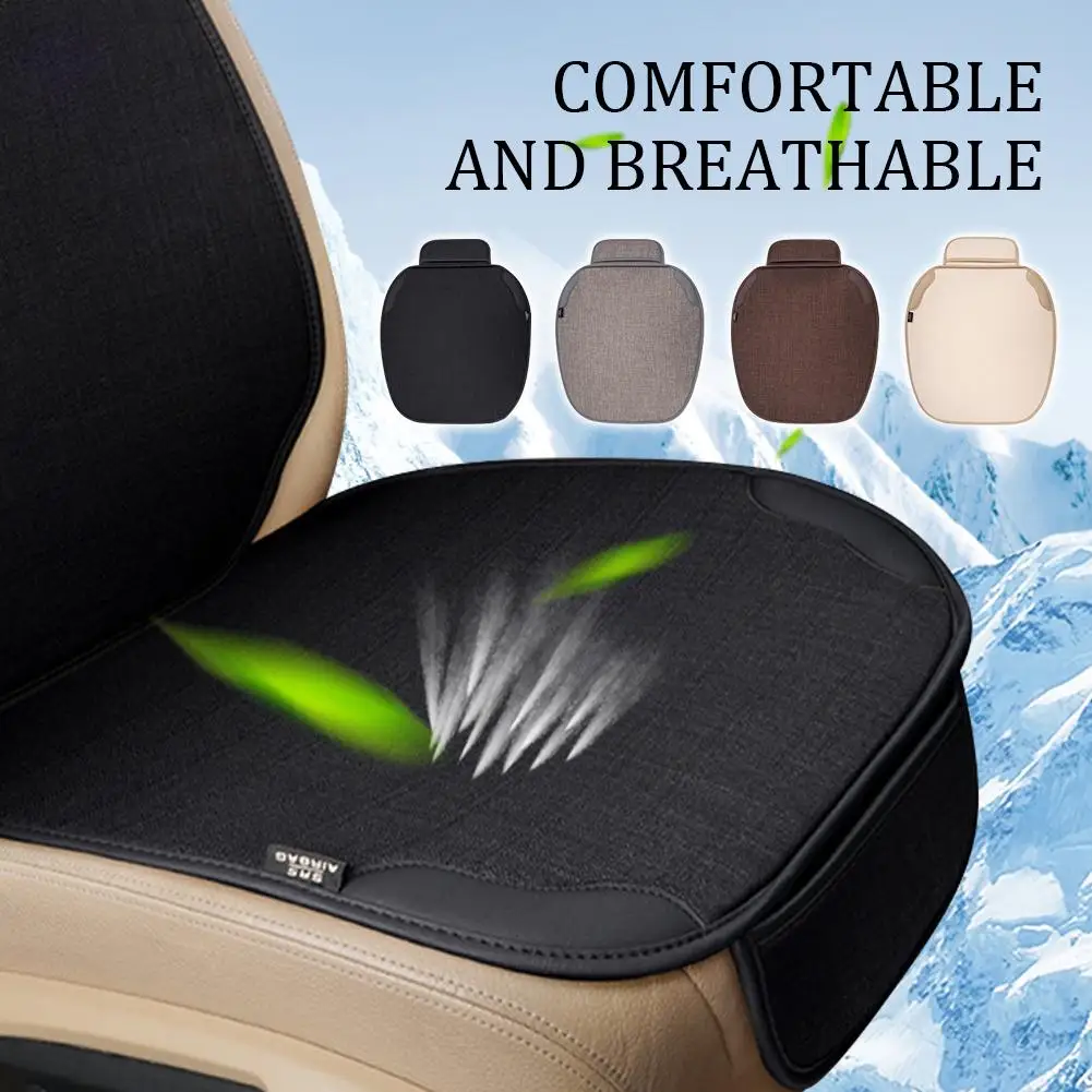 1PCS Car Breathable Flax Seat Cover Four Seasons Universal Front Protector Covers Interior Protect Chair Seat Cushion Auto Tools
