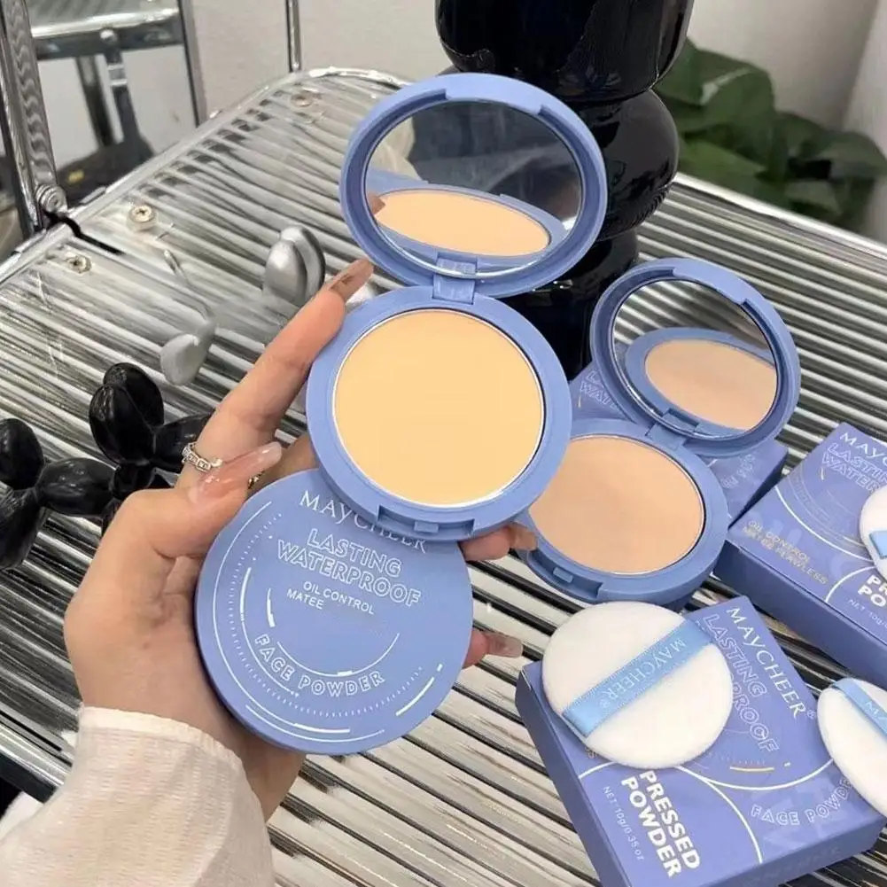 Maycheer Matte gezichtspoeder Compact Oil-Control Langdurig voor 24-uurs Volledig bedekkende damescosmetica voor gezicht
