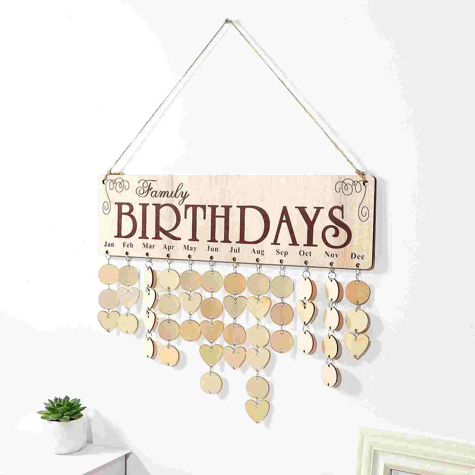 Plaques Décoratives en Bois pour Rappel d'Anniversaire, Tableau de Bricolage pour Mur, Étiquettes Cadeaux