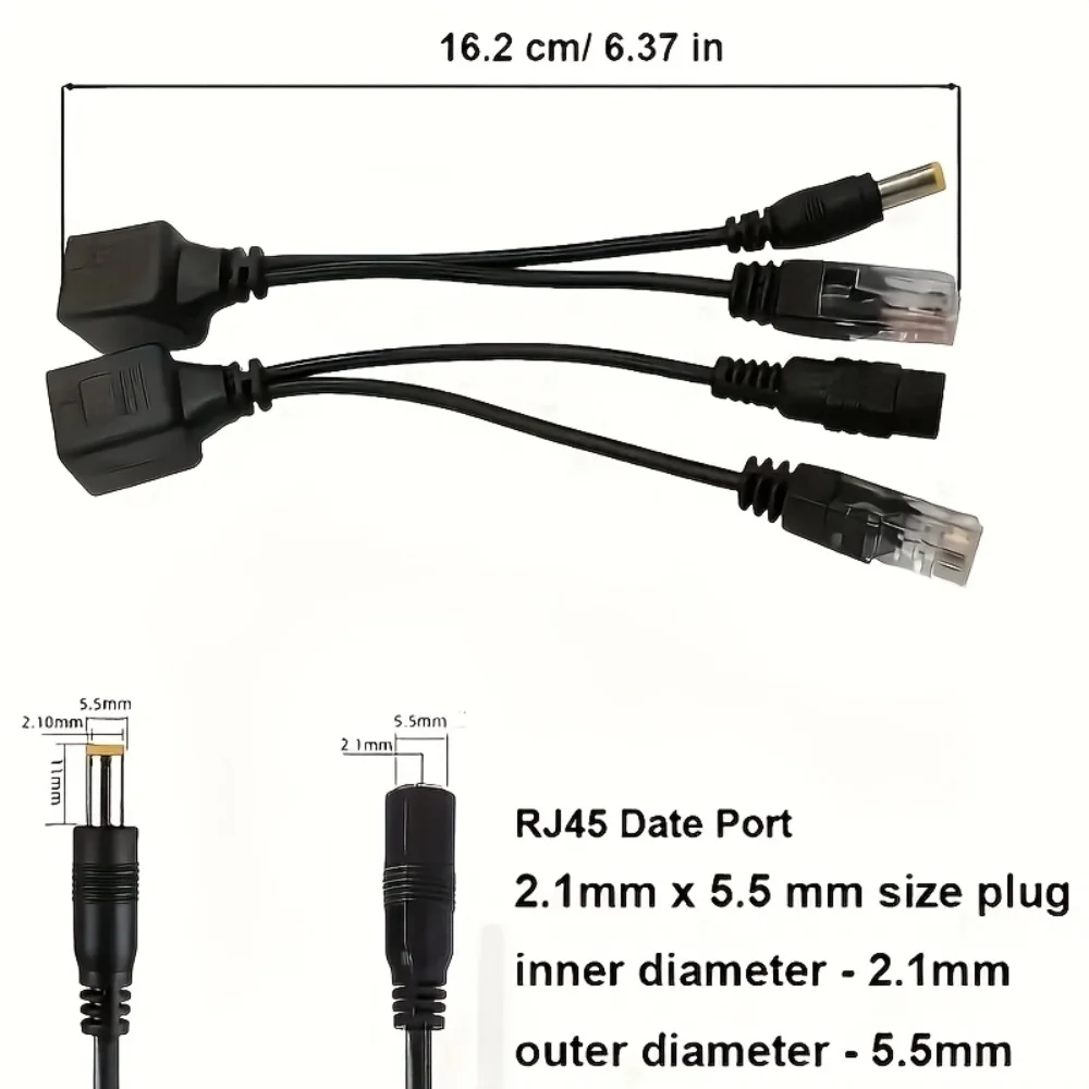 12-48v POE Cable Passive Power Over Ethernet Adapter Cable POE Splitter RJ45 Injector Power Supply Module For IP Camera