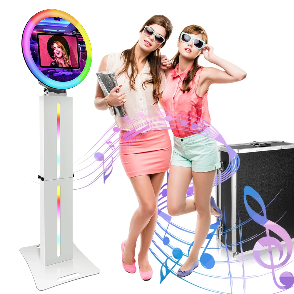 2024LED Ring Light Pad Photo Booth Stand  Surface Portable Mirror Photo Booth Photobooth Kiosk Selfie Photo Booth