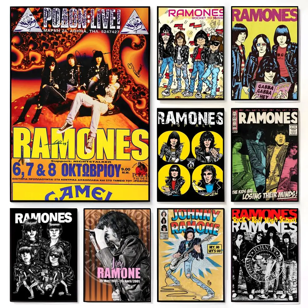Póster de la banda de rock americana Punk R-Ramones, Mural de película americana, decoración de pared para habitación de niños, impresión