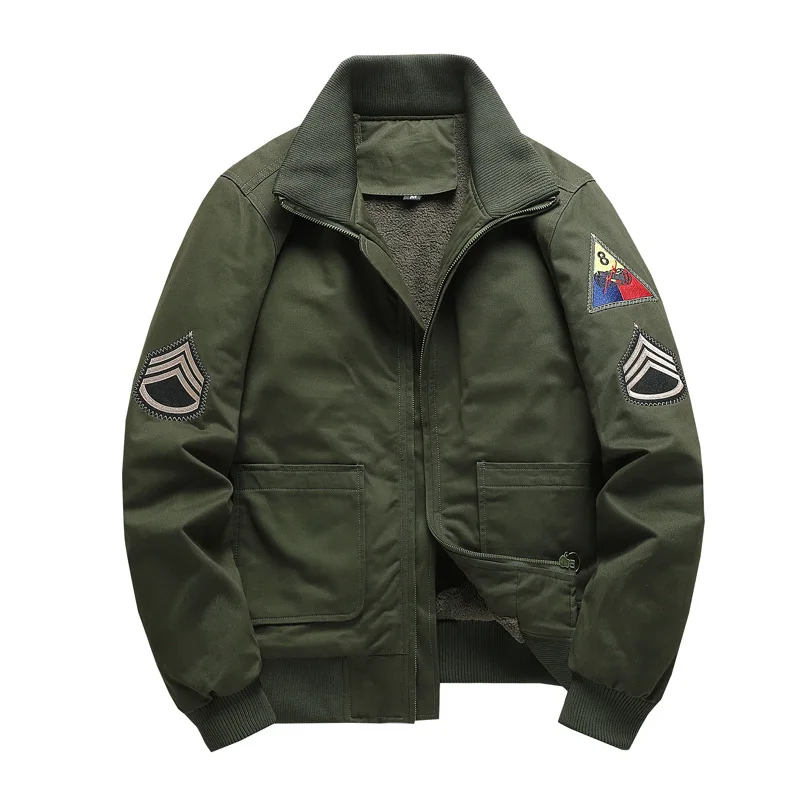 

Winter new style jacket - men's cotton padded thick casual coat men's MA1 workwear flight uniform air force uniform