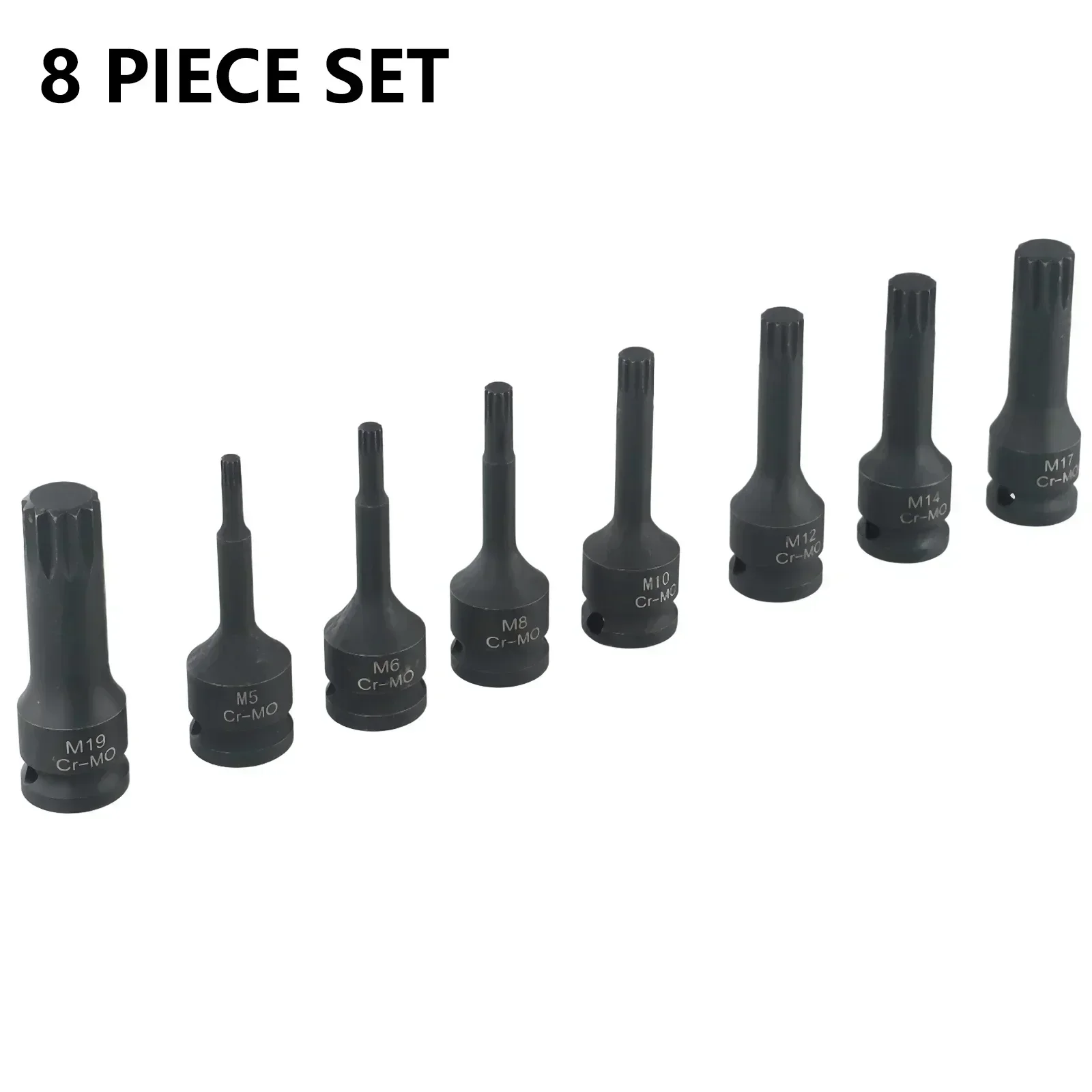 8pcs Wrench Socket Set 1/2 Inch 12 Point Torx Wrench Specifications Impact Hex Bit Socket Sets M5/6/8/10/12/14/17/19 Hand Tools