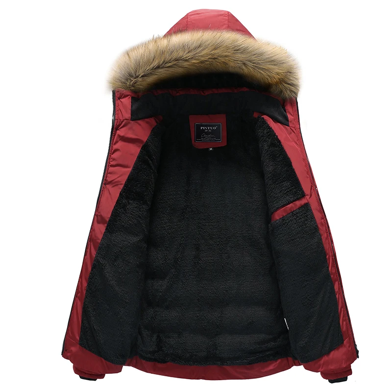 2022 Hot Fashion Long Down Men Hooded Winter Coat Men Thick Warm Mens Winter Jacket Windproof Wool Liner Parka