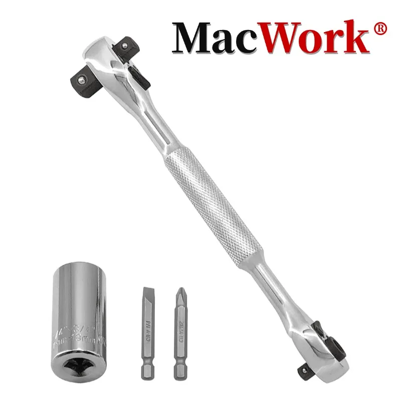 

Торцевой ключ 4-в-1, универсальный набор головок, отвертка с храповым механизмом и отверткой, многофункциональный инструмент, ручные инструменты Toughbuilt