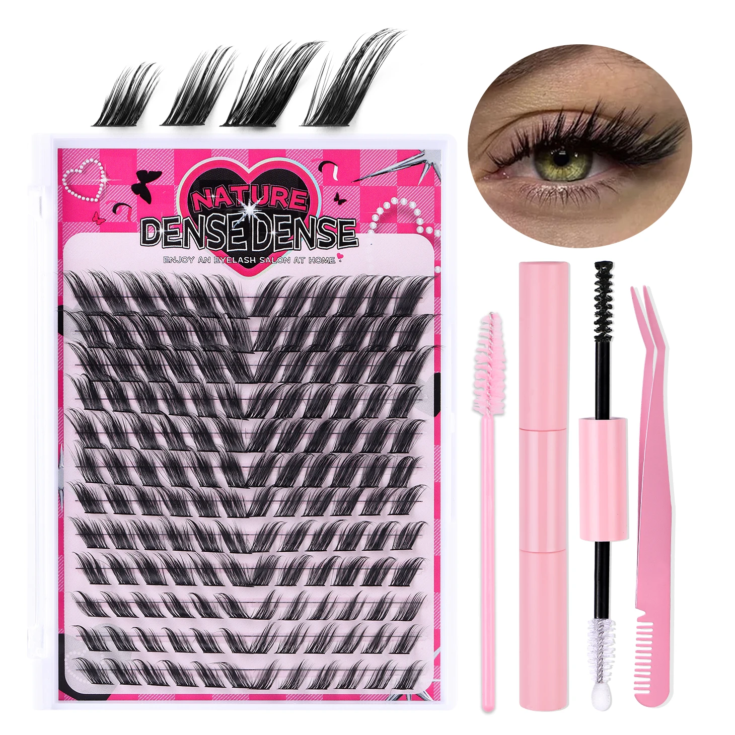 Fox Eye Lashes Wispy Cat Eyelashes 144pcs Short Natural Look Cluster Lashes Individual Diy False Eyelashes Extension Manga Strip