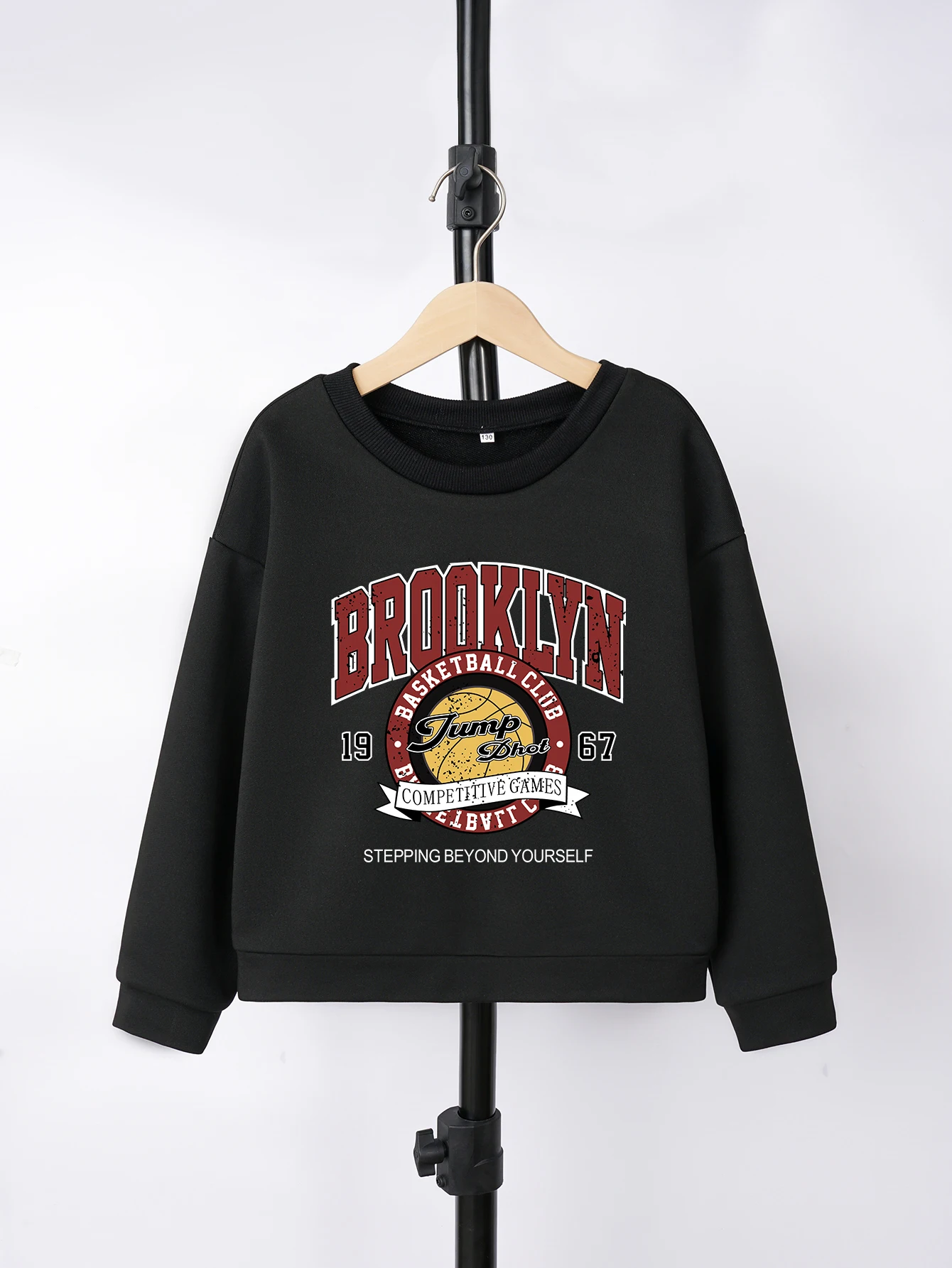 

Autumn And Winter Girls Boys Sweater Round Neck Long Sleeve Letter Pattern Top Fashion Trend Children