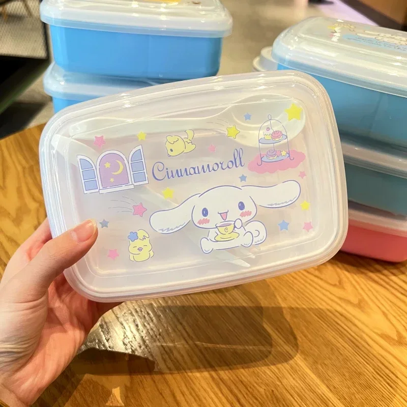 Fiambrera de Stitch para niños, caja de almuerzo portátil de Disney, Kawaii, Elsa, Bento, comida hermética, Crisper, regalo de una sola capa