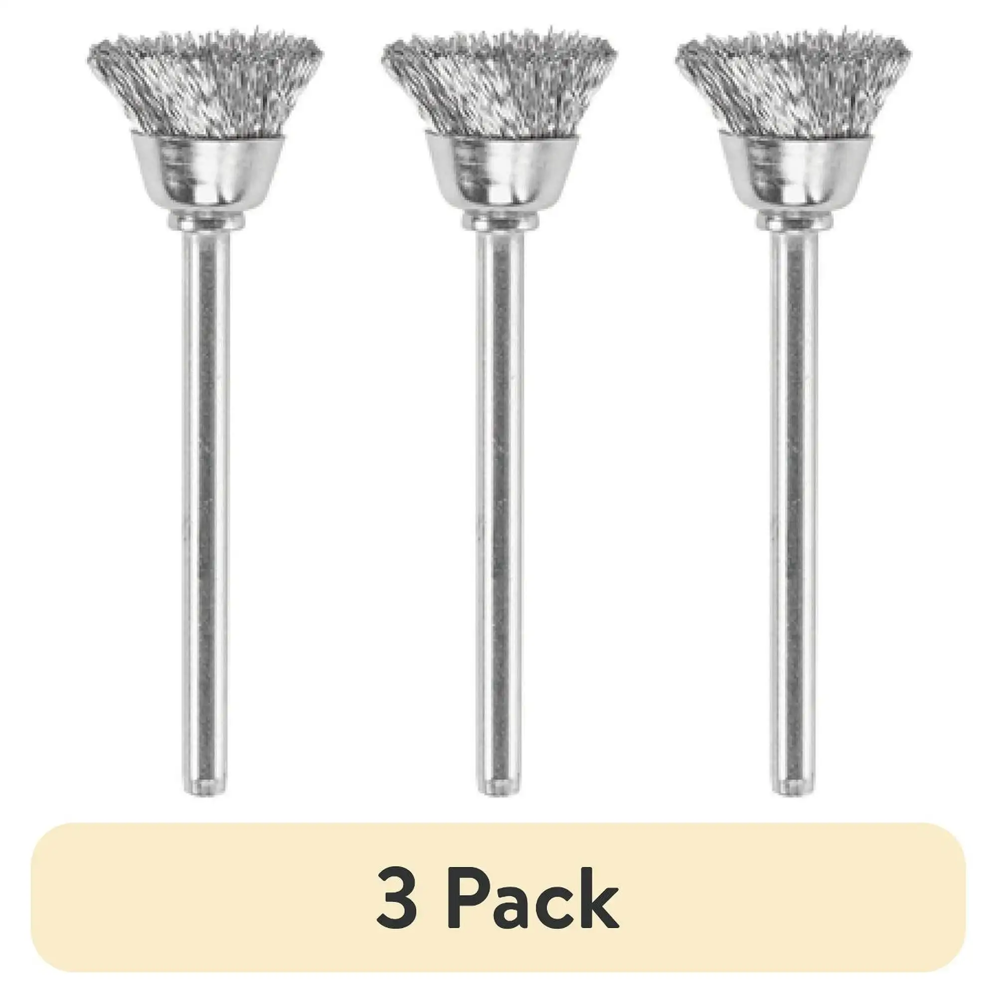 

(3 шт.) Dremel 442-02W 1/2" Щетки для чистки и полировки из углеродистой стали, аксессуары для вращающихся инструментов, 2 шт.