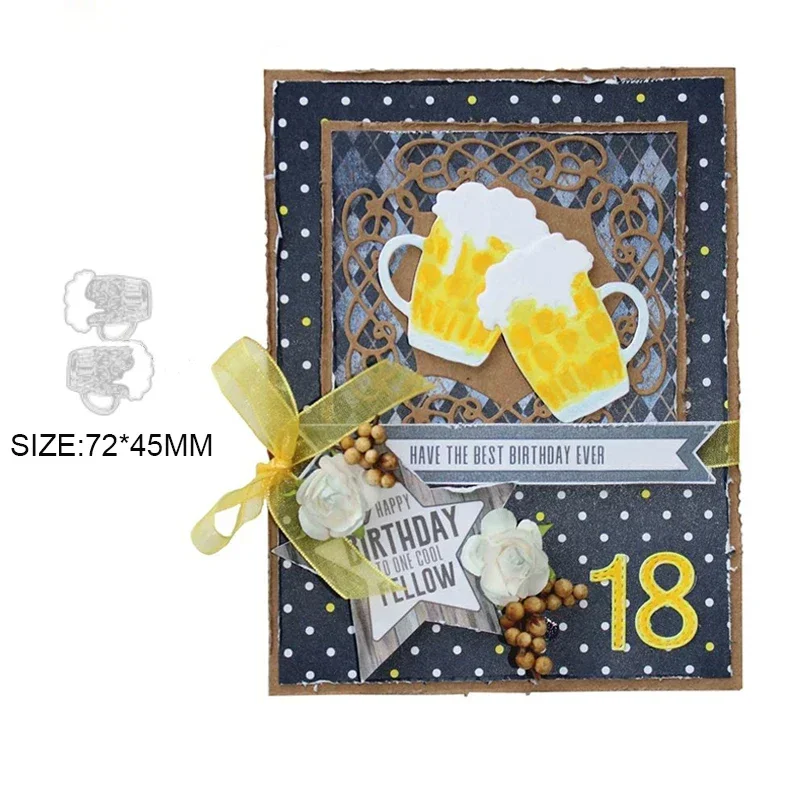 

2025 New Arrival Beer Glass Metal Cutting Dies for DIY Scrapbooking Card Making Stencils Photo Albums Embossing Craft Knife Mold