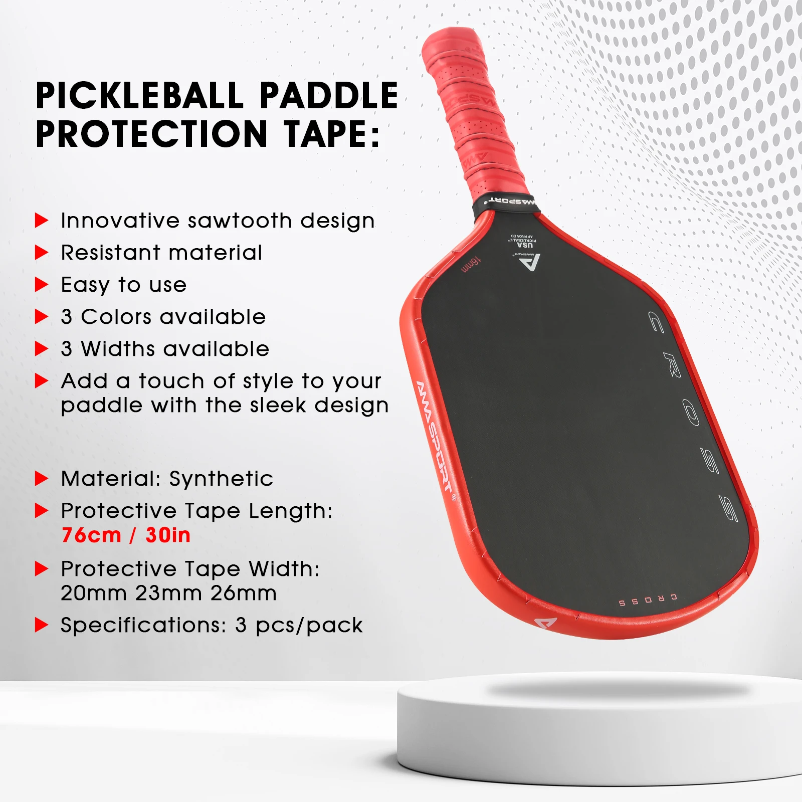 AMASPORT Pickleball Paddle Protection Tapes with Printing Logo Wear-resistant Fashion Pickleball Paddle Accessories Decoration - Image 4