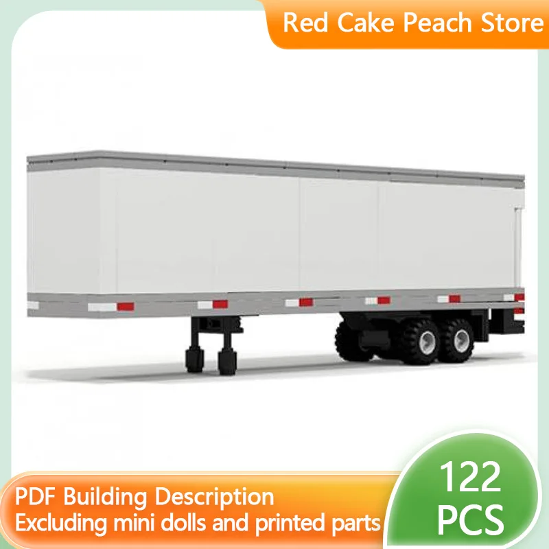 

City Car Model MOC Building Bricks Enclosed Semi Truck Trailer Modular Technology Children Holiday Gifts Assemble Toys Suit