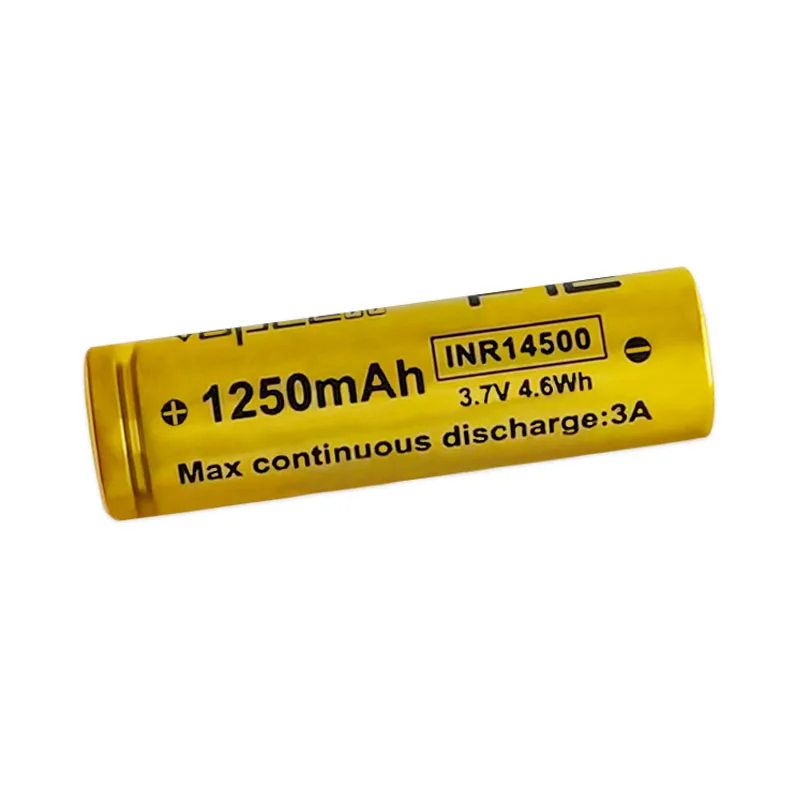 Origina Vapcell F12 14500 Rechargeable Lithium Battery INR 14500 1250mAh 3A 3.7V Capacity Batteries For Flashlight Toys