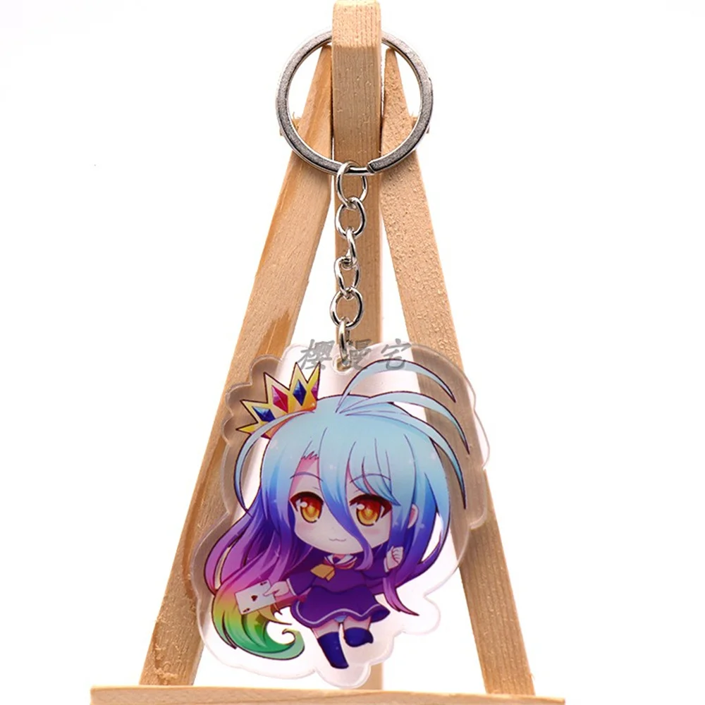 6CM NEW Anime NO GAME NO LIFE Acrylic Keychain Model Cosplay Characters Ornament Accessories Good Collection Gifts