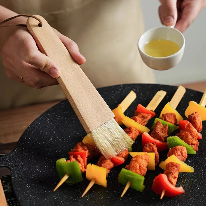 2Pcs Kitchen Oil Brush Cake Bread Pastry Brush Set Barbecue Grill Basting Brush Cooking Baking BBQ Tools Kitchen Accessories